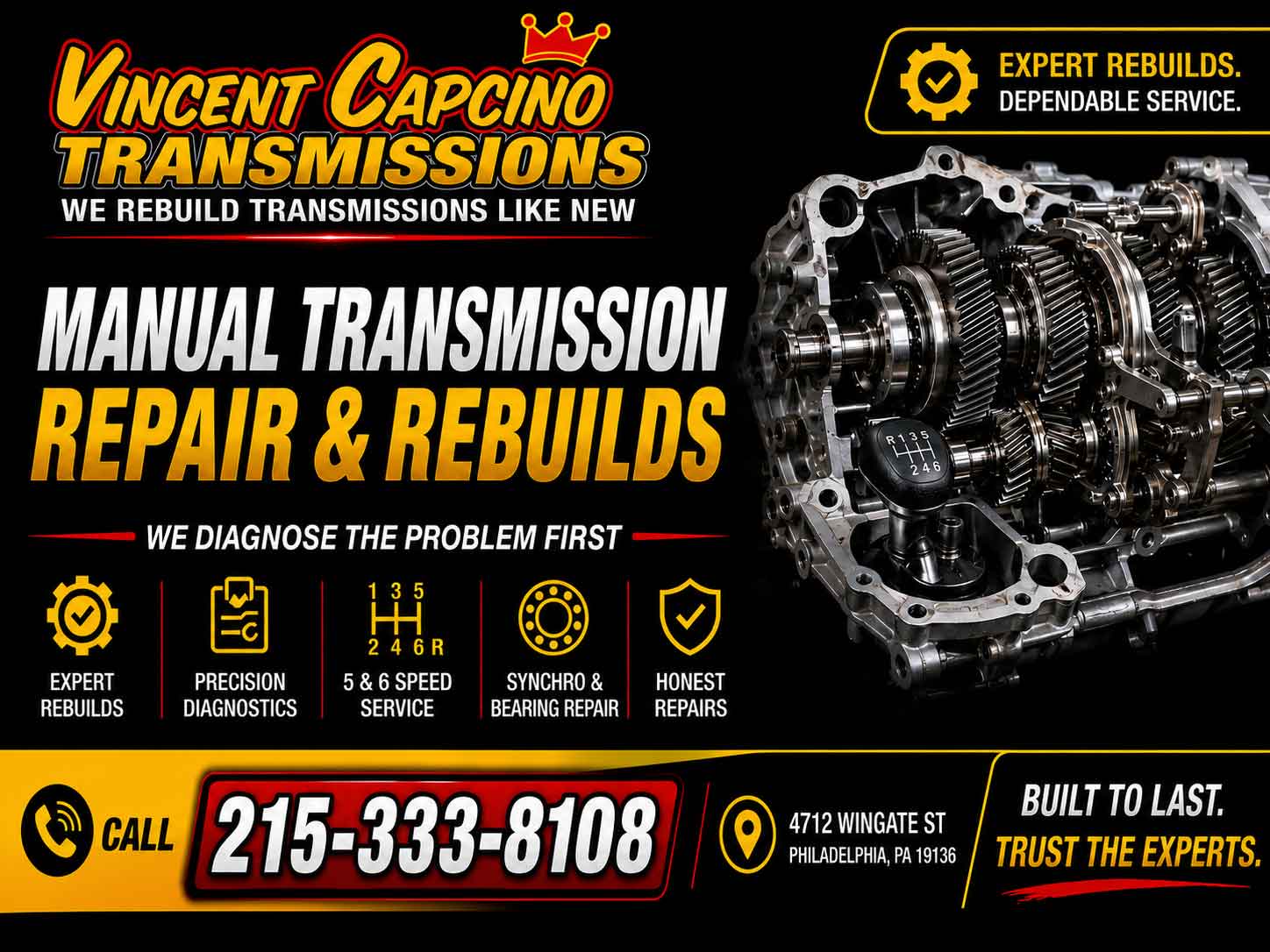 Transmission Maintenance Northeast Philadelphia 19136 Rely on us for professional manual transmission repairs. Our services include hydraulic s, stick shift repairs, and transmission fluid services. Our technicians are professionally trained to offer you the service you expect and deserve - at competitive prices